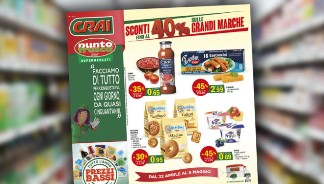 Punto Fresco: sconti fino al 40% sulle grandi marche. Il nuovo volantino