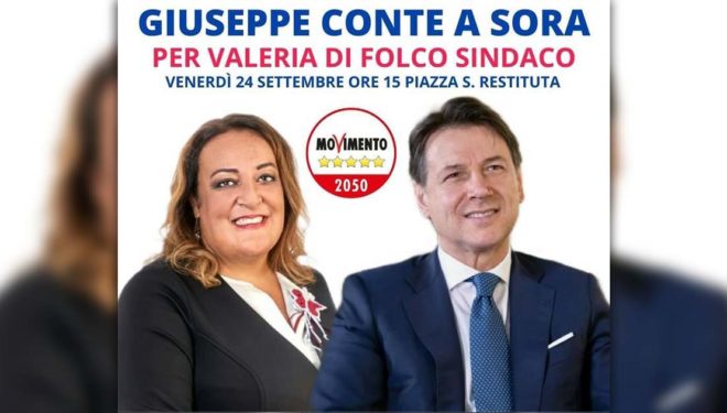 ELEZIONI SORA 2021 – A Sora arriva Giuseppe Conte a sostegno di Valeria Di Folco