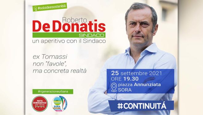 ELEZIONI SORA 2021 – Roberto De Donatis: «Ex Tomassi, non favole ma concreta realtà»