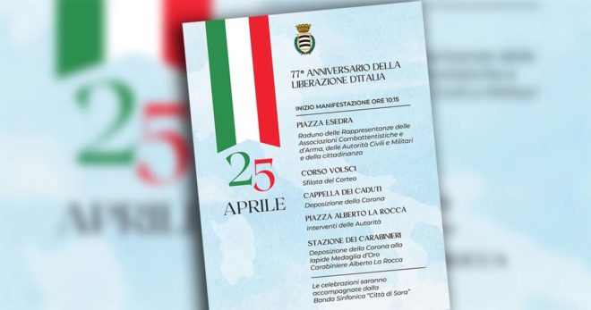Festa della Liberazione: il programma istituzionale delle celebrazioni a Sora