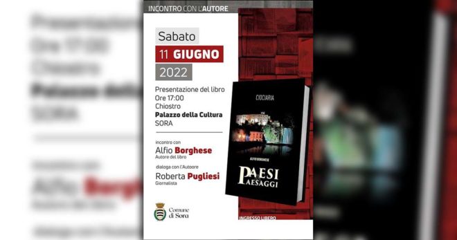 Sora: oggi pomeriggio incontro con l’Autore Alfio Borghese