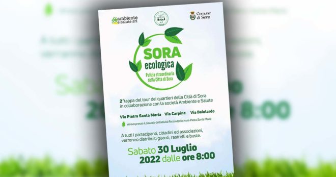 “Sora Ecologica”: nuovo appuntamento con il tour di pulizia straordinaria della città