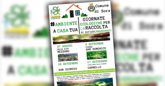Ambiente e Salute: 4 giornate per raccolta materiale ingombrante nella periferia di Sora