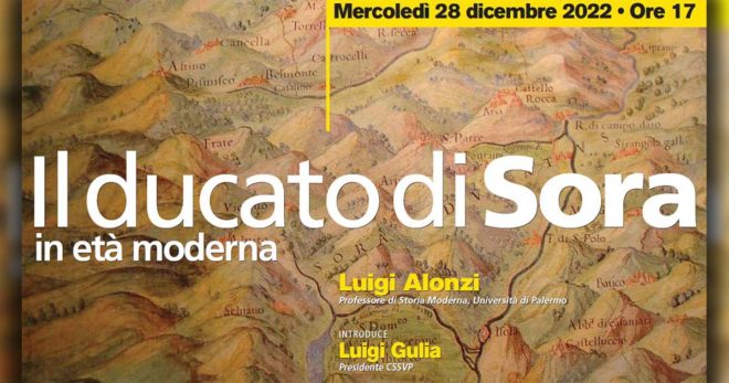 “Il ducato di Sora in età moderna”: incontro culturale in Sala “S. Tommaso”