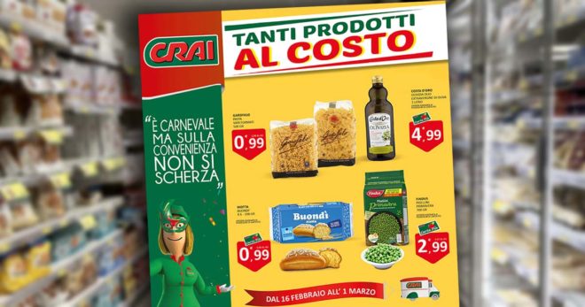 CRAI: “Tanti prodotti al costo”. Il nuovo volantino con tutte le offerte