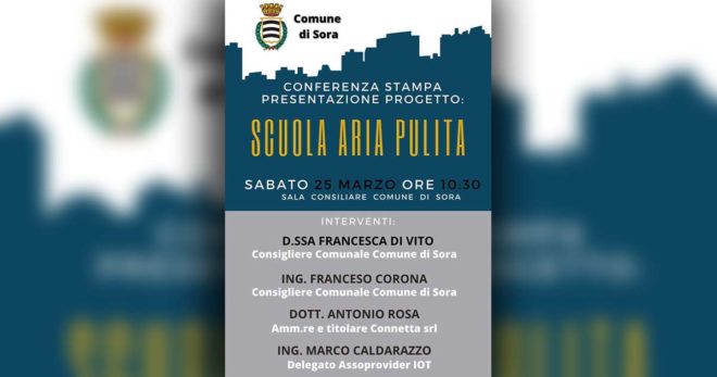 Sora: “Scuola Aria Pulita”
