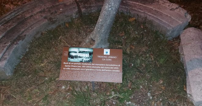 Sora: una targa per segnalare i resti del portale dell’antico Monastero di S. Chiara
