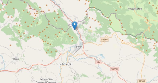 Sora nord: scossa 2.8 al confine con l’Abruzzo