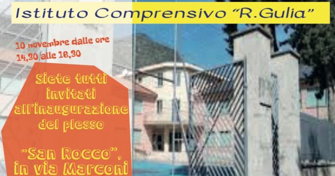 Sora: oggi l’inaugurazione del plesso scolastico “San Rocco”