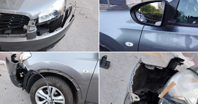 Sora, auto urtata e danneggiata sotto casa da ignoti: ci scrive Elisa