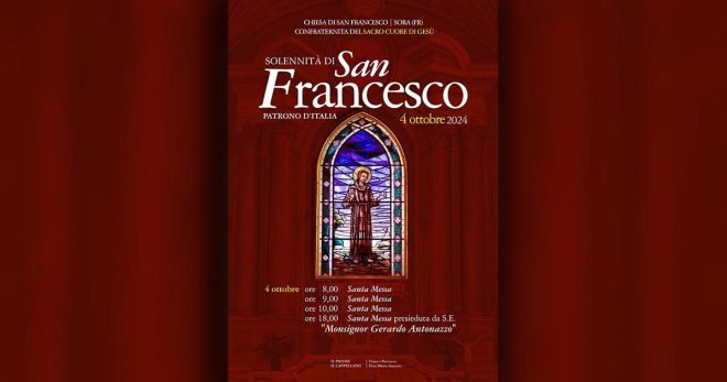 Solennità di San Francesco d’Assisi: il programma religioso a Sora