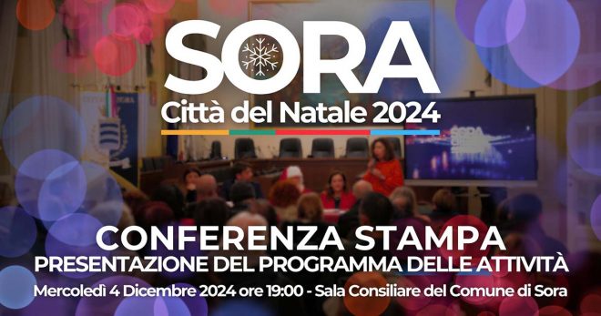 Sora Città del Natale 2024: il 4 dicembre la presentazione del programma