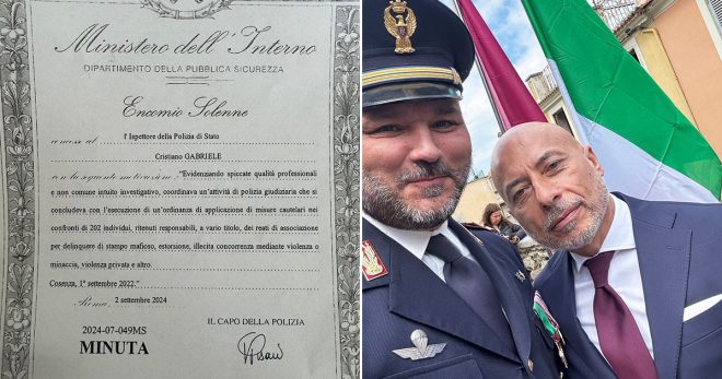 Orgoglio per Isola del Liri: encomio solenne all’ispettore Cristiano Gabriele