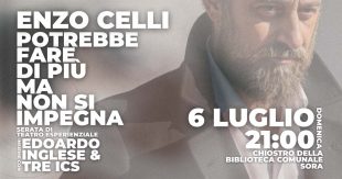 “Potrebbe fare di più ma non si impegna”: stasera a Sora teatro esperienziale con Enzo Celli