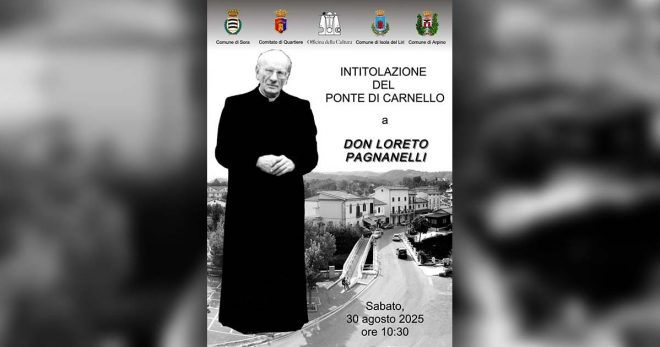 Carnello, il ponte sul Fibreno intitolato a don Loreto Pagnanelli