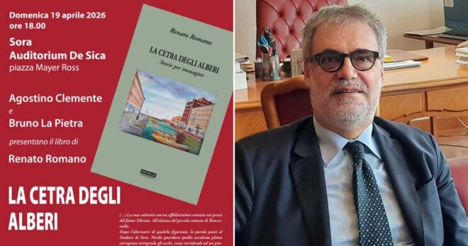 Sora: domenica 19 aprile all’auditorium “De Sica” presentazione del libro “La cetra degli alberi” di Renato Romano