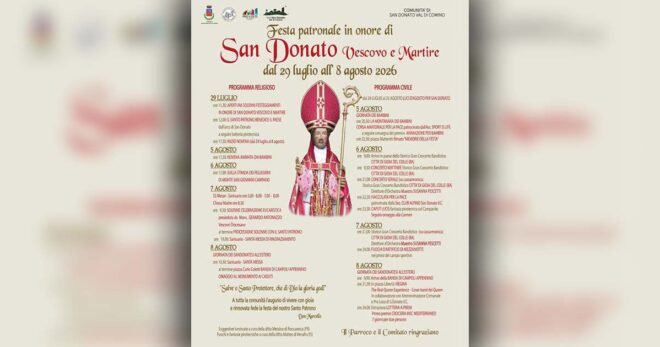 San Donato Val di Comino, conto alla rovescia per la festa patronale di San Donato: il programma 2026