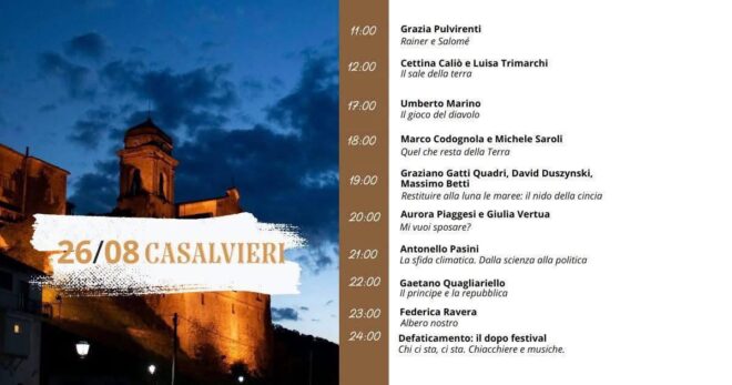Casalvieri, arriva il Festival delle Storie: mercoledì 26 agosto incontri dalla mattina fino a mezzanotte