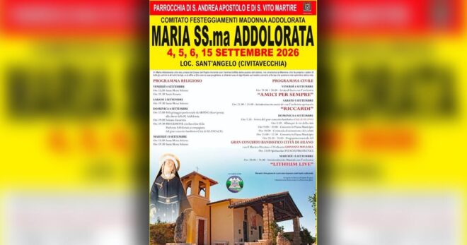 Arpino, a Civitavecchia torna la festa della Madonna Addolorata: il programma di settembre