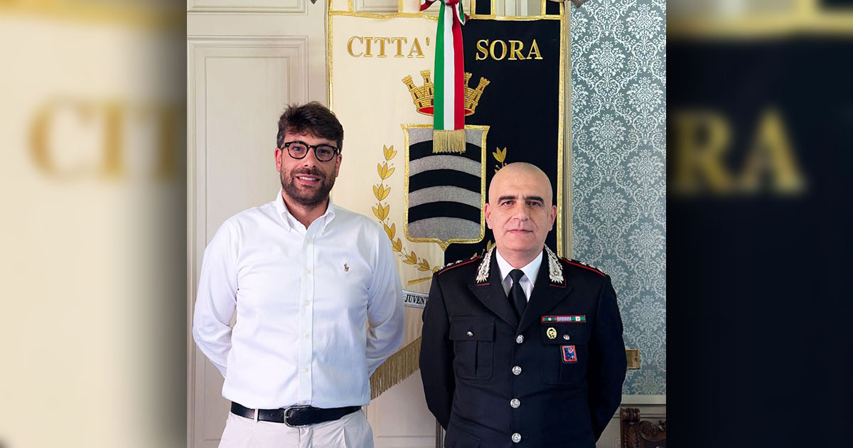 Sora, il sindaco Di Stefano accoglie il nuovo comandante dei Carabinieri, Giuseppe Salvatore Murè