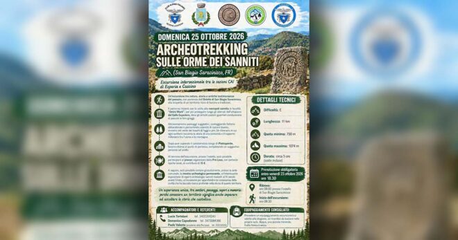 San Biagio Saracinisco, archeotrekking sulle orme dei Sanniti: escursione di 11 chilometri il 25 ottobre
