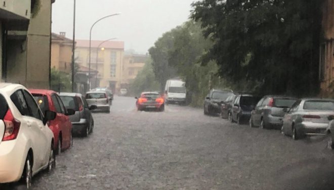 Forte temporale su Sora: strade allagate e disagi. Annullato il concerto di Anna Tatangelo