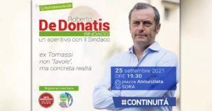 ELEZIONI SORA 2021 – Roberto De Donatis: «Ex Tomassi, non favole ma concreta realtà»