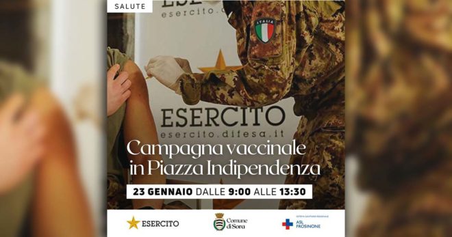 Il tour vaccinale con l’ausilio della struttura sanitaria militare domenoca arriva a Sora
