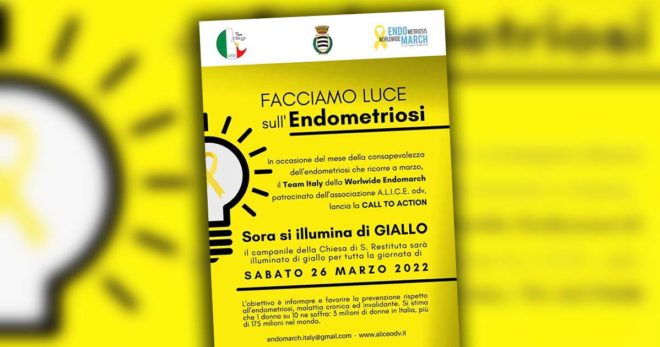 “Facciamo luce sull’endometriosi”: Sora si illumina di… giallo