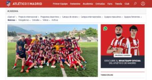 Il “Claudio Tomei” di Sora sul sito dell’Atletico Madrid. I “Colchoneros” vincono la Lazio Cup 2022