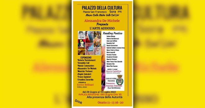 Sora: Martedì 28 inaugurazione della mostra “L’ARTE ADDOSSO”