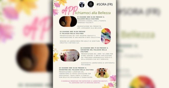 Sora: al via la kermesse “APPlichiamoci alla bellezza”