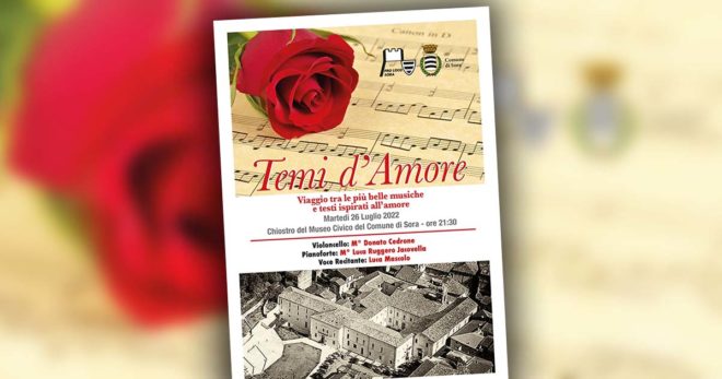 “Temi d’Amore”: serata di grande musica e poesia nel Chiostro del Museo civico di Sora