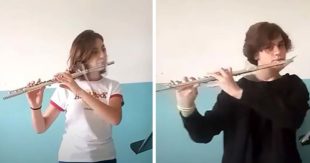 I.C. Evan Gorga: brillano i giovani flautisti Chiara Gabriele e Damiano Tata