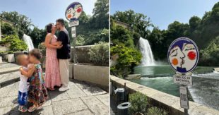 Isola del Liri: il cantante Andrea Sannino “rispetta” l’obbligo di baciarsi sotto la cascata