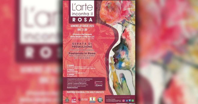 Sora, “L’arte incontra il rosa”: venerdì 28 Luglio la premiazione del concorso di poesia “Poetando in Rosa”