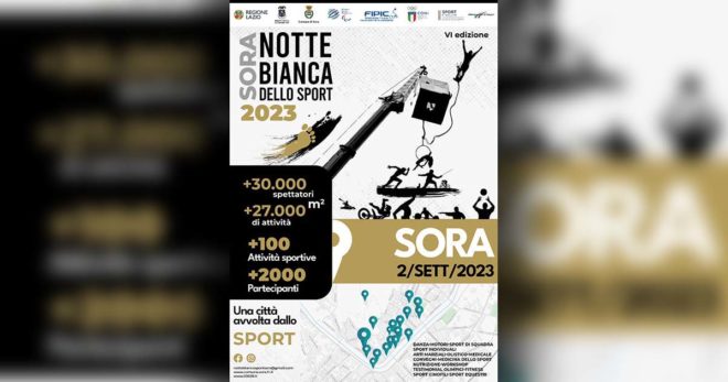 Sora: torna la “Notte Bianca dello Sport”. 150 associazioni coinvolte