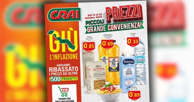 CRAI: oltre 500 prodotti con prezzi ribassati per combattere l’inflazione. Il nuovo volantino