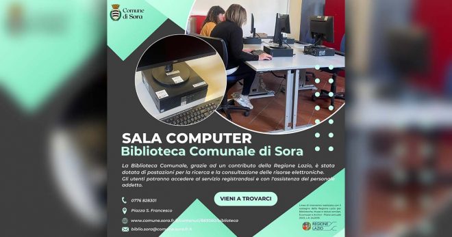 Una nuova sala informatica per la Biblioteca Comunale di Sora