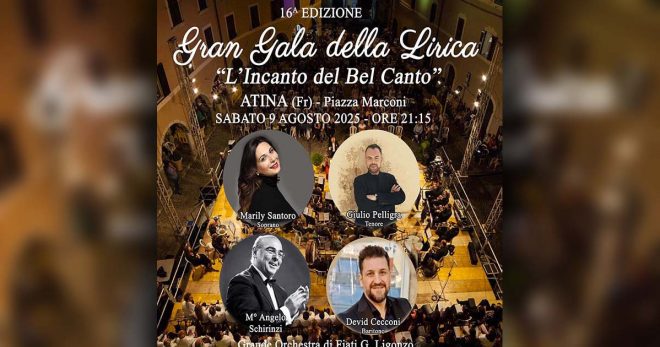 Gran gala della lirica, ad Atina torna “L’incanto del bel canto”