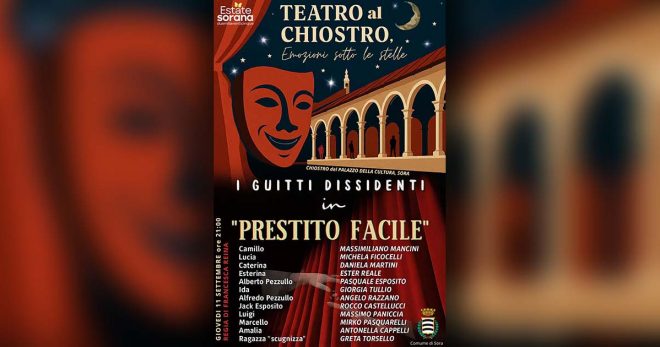Sora, i Guitti Dissidenti in scena con “Prestito facile” l’11 settembre