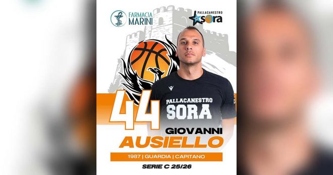 Pallacanestro Sora, Giovanni Ausiello resta capitano per la sesta stagione
